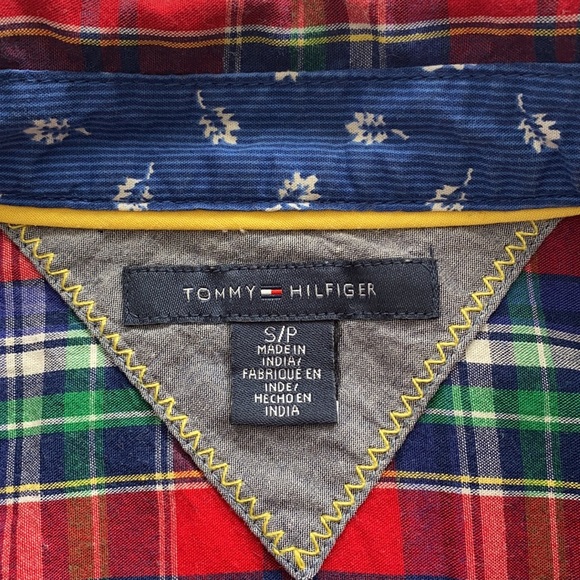 Tommy Hilfiger plaid Cotton button down blouse. Red/Blue/Green plaid. Size Small - Picture 2 of 8